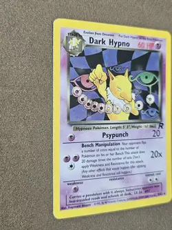 Pokemon Dark Hypno 9/82 Holo Card Team Rocket TCG, Unlimited Rare, WOTC HP - Image 4