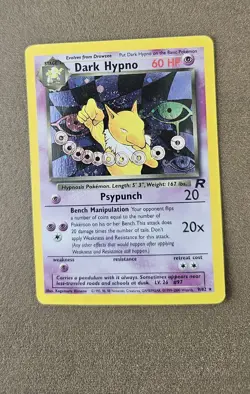 Pokemon Dark Hypno 9/82 Holo Card Team Rocket TCG, Unlimited Rare, WOTC HP - Image 5