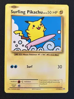 Pokemon TCG Surfing Pikachu 111/108 Evolutions - Secret Rare - NM - Image 1