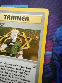 Pokemon Lt. Surge TCG 017/132 Gym Heroes Trainer Holo Rare Swirl LP+/NM - Image 3