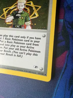 Pokemon Lt. Surge TCG 017/132 Gym Heroes Trainer Holo Rare Swirl LP+/NM - Image 4