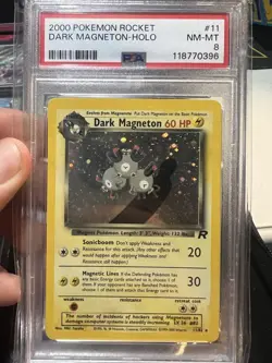 Pokemon TCG: PSA 8 2000 Team Rocket Dark Magneton 11/82 Vintage Holo WOTC - Image 1