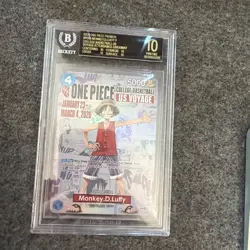 Monkey D Luffy One Piece Promo College Basketball US Voyage BGS 10 BLACK LABEL - Image 1