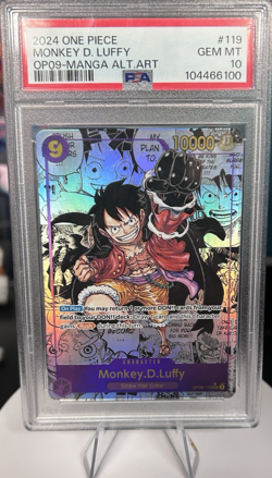 ONE PIECE MONKEY D. LUFFY MANGA ALT ART OP09-EMPERORS IN THE NEW WORLD PSA 10 - Image 1