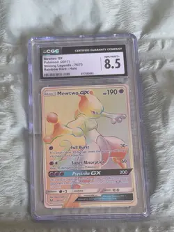Pokemon Mewtwo GX Rainbow Hyper Shining Legends Card 76/73 CGC 8.5 - Image 1