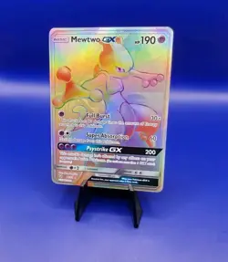 Mewtwo GX 76/73 Full Art Rainbow S&M Shining Legends Pokemon Card TCG 2017 - Image 2
