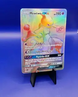Mewtwo GX 76/73 Full Art Rainbow S&M Shining Legends Pokemon Card TCG 2017 - Image 3