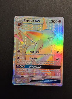 Espeon GX 152/149 Sun & Moon Base Set Rainbow Secret Rare Pokemon Cards TCG (LP) - Image 1