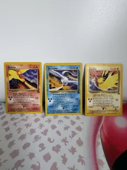 Pokemon TCG Base Set 3-Card Lot Moltres Articuno Zapdos 1999 EN 12/102 - Image 1
