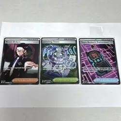 Pokemon TCG Holo Full Art Trainer 3-Card Lot Boss’s Orders/Jamming Tower - Image 1