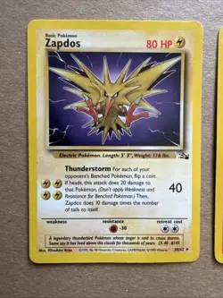 Pokemon TCG Zapdos,moltres And Articuno Fossil Vintage 3 Card Lot Non Holo LP - Image 2