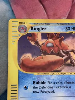 Pokemon TCG Kingler 15/165 Expedition Base Set Reverse Holo Rare 80 HP 2002 - Image 2