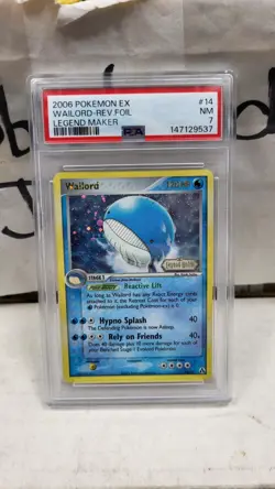 2006 WAILORD REVERSE HOLO FOIL SWIRL EX LEGEND MAKER POKEMON TCG PSA 7 #14/92 - Image 2