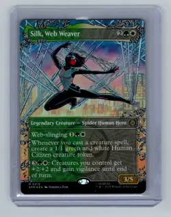 Magic the Gathering - Silk, Web Weaver (Borderless) (SPM) (FOIL) #215 - Image 1