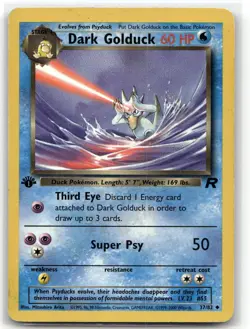 Dark Golduck 37/82 Uncommon Team Rocket Pokemon 1st Edition HP - Image 1