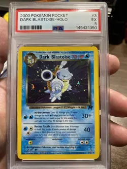 Dark Blastoise 3/82 Pokemon Team Rocket Unlimited Holo PSA 5 - Image 1