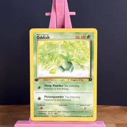 Pokemon TCG Oddish 63/82 - 1st Edition Team Rocket Common Card NM - Image 1