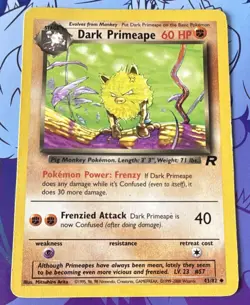 Pokemon TCG Dark Primeape 43/82 Team Rocket Rare Regular Unlimited English 2000 - Image 1