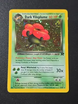 Pokemon TCG Dark Vileplume 13/82 Team Rocket Holo Rare Swirl Unlimited English - Image 1