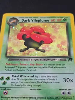 Pokemon TCG Dark Vileplume 13/82 Team Rocket Holo Rare Swirl Unlimited English - Image 4