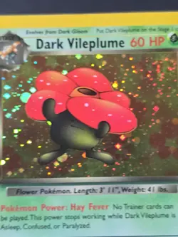 Pokemon TCG Dark Vileplume 13/82 Team Rocket Holo Rare Swirl Unlimited English - Image 5