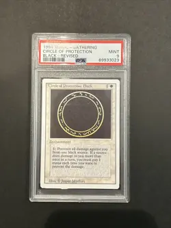 1994 Magic The Gathering CIRCLE OF PROTECTION BLACK REVISED PSA 9 - Image 2