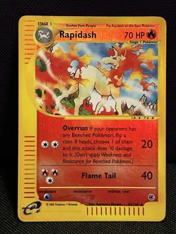 Pokemon TCG Rapidash Expedition Base Set Reverse Holo Rare Card 62/165 NM - Image 1