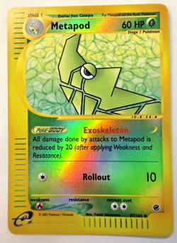 Metapod - 87/165 - Pokemon Expedition Reverse Holo Rare Card LP - Image 2