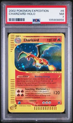 Pokemon TCG Charizard Expedition Holo Card #6/165 PSA 7 - Image 1