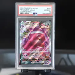 Gengar Vmax 157/264 PSA 10 Pokemon Fusion Strike Full Art Sword Shield - Image 1