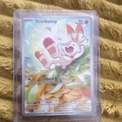 Pokemon TCG Scorbunny 225/264 Fusion Strike English Holo Full Art Secret Rare - Image 1