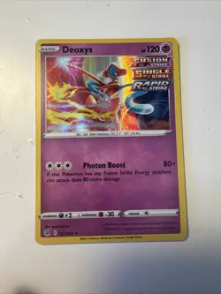 Pokemon SWSH Fusion Strike TCG Card Rare HOLO - Deoxys 120/264 - Image 1