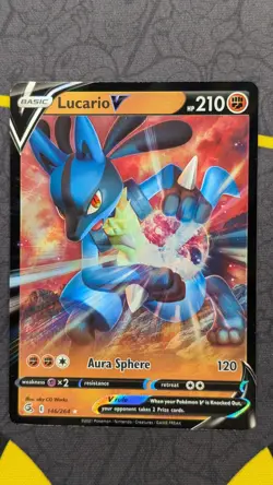 Lucario V 146/264 SWSH08: Fusion Strike Ultra Rare Holo NM Pokemon TCG - Image 1