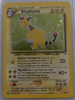 Pokemon Neo Revelation Set Ampharos 1/64 (English, Unlimited) Holo Rare Vintage - Image 1