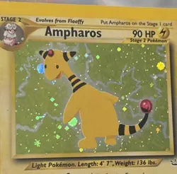 Pokemon Neo Revelation Set Ampharos 1/64 (English, Unlimited) Holo Rare Vintage - Image 3
