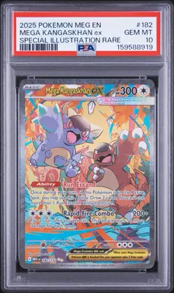 Pokemon TCG 2025 ME01 Mega Evolution Mega Kangaskhan ex 182/132 PSA 10 SIR - Image 1