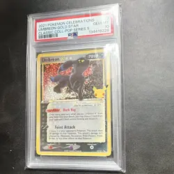 Pokemon TCG Umbreon Gold Star 17/17 Celebrations Classic Collection Holo PSA 10 - Image 1
