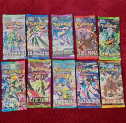 Pokemon TCG Korean Sealed Booster Pack Lot of 10 Packs Mixed Set - Image 1