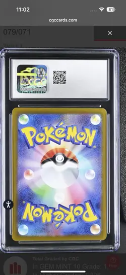 CGC 10 Tyranitar #079/071 SV2D JP Clay Burst Japanese Pokemon Card 2023 PSA BCG - Image 2