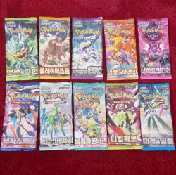Pokemon TCG Korean Factory Sealed Booster Pack Lot of 10, Mixed Set - Image 1