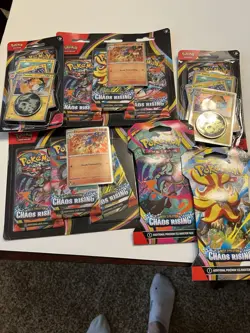 Pokemon New Bundle Mega Evolution Chaos Rising blister pkgs,booster pkgs, unopen - Image 1