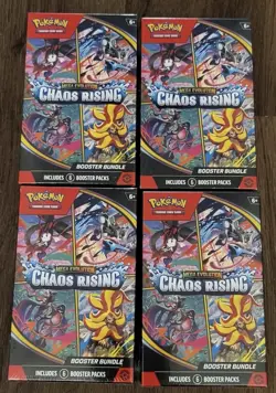 Lot of Qty 4 - Pokemon Mega Evolution Chaos Rising Booster Bundle - Sealed - Image 1