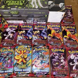 Pokemon Sealed Bundle, Destined Rivals Pitch Black Perfect Order & Chaos Rising - Image 2