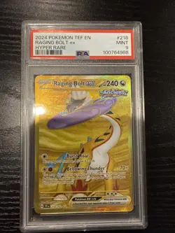 Pokemon TEF EN Raging Bolt EX Hyper Rare PSA 9 Mint - Image 1