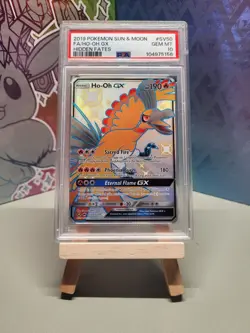2019 POKEMON SUN & MOON HIDDEN FATES SV50 FULL ART/HO-OH GX PSA 10 SHINY - Image 1