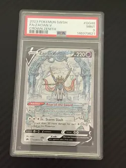 Pokemon 2023 Crown Zenith Galarian Gallery Zacian V GG48/GG70 FA Holo PSA 9 - Image 1