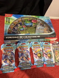 Pokemon TGC Venusaur ex and Blastoise ex Premium Collection With 5 Booster Packs - Image 1