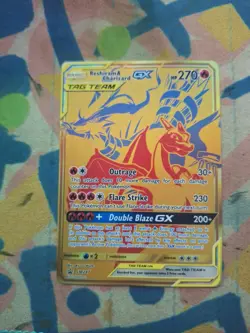 Pokemon TCG Reshiram Charizard GX Sun Moon SM247 Holo Promo Card Near Mint - Image 2