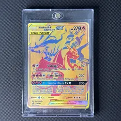Pokemon TCG Reshiram & Charizard GX SM247 Tag Team Full Art Black Star Promo NM - Image 1
