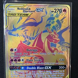 Pokemon TCG Reshiram & Charizard GX SM247 Tag Team Full Art Black Star Promo NM - Image 5